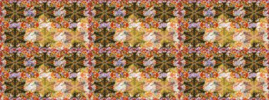 Altın çiçekli, pürüzsüz desen. Barok tarzında altın çiçekli süs. Kahverengi ve nötr renklerde altın bir element. Damask arkaplanı.