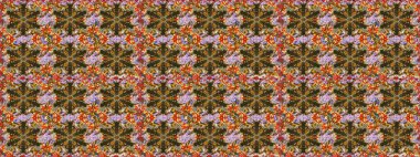 Altın antika ortaçağ dekoratifi, yaprakları ve kahverengi ve nötr renklerde altın desenli süslemeleri olan dikişsiz bir şablon. Kusursuz kraliyet lüksü, altın barok kumaş rengi..