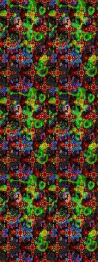 Doğa. Çiçek kolajı. Çiçek kompozisyonu. Raster deseni. Çiçek arkaplan. Küçük çiçekte güzel bir desen var. - Siyah ve yeşil çiçekler.