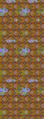 Düz Çiçek Elementleri Tasarımı. Raster Illustrasyon 'daki Çiçek Deseni' nin son moda çizimi. Kahverengi ve kırmızı renkte çiçekler. Renkli Yaz Teması çizim şablonu.