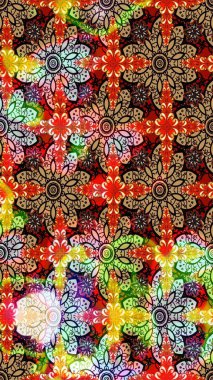 Çiçekli çizim şekli. Kırmızı ve siyah renkte çiçekler. Renkli Bahar Teması eskiz kalıbı. Düz Çiçek Elementleri Tasarımı.