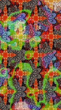 Fantezi çiçekli eskiz deseni, doğal duvar kağıdı, çiçek desenli kıvrım çizimi. Paisley el çizimi elementler. Ev dekoru.