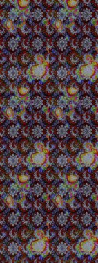 Çiçekli karalama şeklinde Raster çiçek deseni. Gri ve kahverengi renkli yaz çiçekleri. Raster illüstrasyonu.