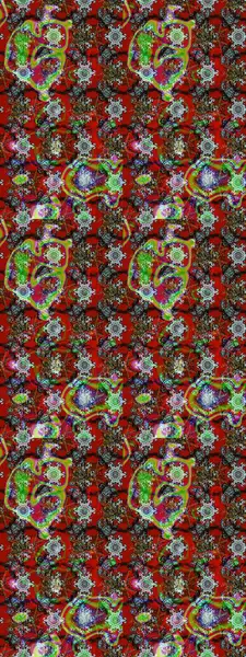 Düz Çiçek Elementleri Tasarımı. Kırmızı ve kahverengi renkte çiçekler. Renkli Bahar Teması eskiz kalıbı. Raster illüstrasyonunda çiçek deseni çizimi.