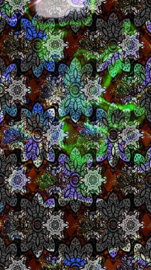 Çiçekli çiçek deseni, suluboya. Küçük çiçekte güzel bir çiçek deseni var. Raster deseni.