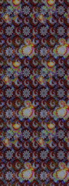 Çiçekli karalama şeklinde Raster çiçek deseni. Gri ve kahverengi renkli yaz çiçekleri. Raster illüstrasyonu.