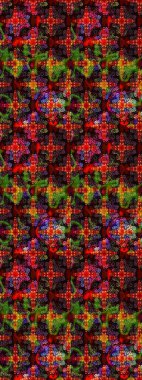 Raster deseni. Çiçekli çiçek deseni, suluboya. Süslü kumaş deseni.