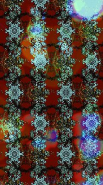 Küçük çiçekteki sevimli çiçek deseni. Nazik, yaz çiçekleri kahverengi ve kırmızı renklerde. Raster deseni. Raster illüstrasyonu.