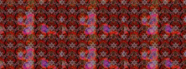 El çizimi çiçek çizimi deseni (fayans). Şirin çiçekli, desenli, kahverengi ve kırmızı renklerde renkli bir eskiz deseni. Tekstil için suluboya çizim deseni.