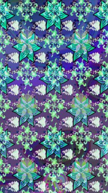 Parlak elementlerin. Çizim çiçek deseni duvar kağıdı, web sitesi arka planı, ambalaj kağıdı, davetiye, broşür, afiş veya web sitesi için kullanılabilir. El çizimi Raster illüstrasyonu.