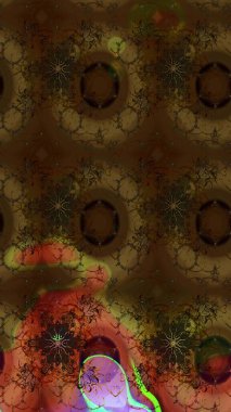 Kahverengi ve gri renkli çiçekler. Raster illüstrasyonunda çiçek deseni çizimi.