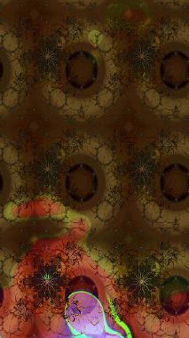 Kahverengi ve gri renkli çiçekler. Raster illüstrasyonunda çiçek deseni çizimi.