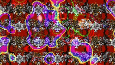 Tatil havası. Bahar mevsimi. Raster güzel bir çiçek deseni çizmiş. Nazik romantik baskı. Kırmızı ve kahverengi renkte çiçekler.