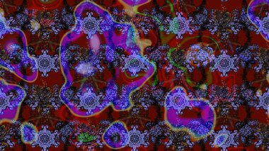 Kahverengi ve mor renkler üzerine çiçek desenli eskiz, el yapımı papatyalar, papatyalar. Tekrarlayan çiçek arkaplanı, zarif kahverengi ve menekşe çiçekli duvar kağıdı.