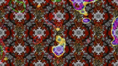 Raster illüstrasyonu. Moda baskısı, albüm, ambalaj kağıdı ve duvar kağıdı için zarif dekoratif süslemeler. Gri ve kahverengi renkli şirin çiçekler. Küçük çiçekli basit bir çiçek çizimi..