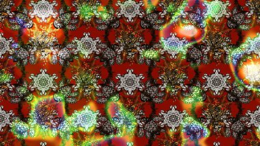 Yatak çarşafları, ceket, paket tasarımı, kumaş ve moda kavramları için tekstil baskısı. Eskiz modeli etnik tasarım. Çiçekleri, deniz kabukları, mandalaları ve suluboya efektleri olan deniz altyapısı.