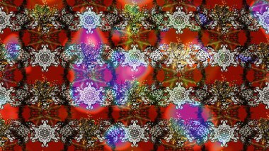 Raster illüstrasyonu. Kahverengi ve kırmızı renkte çiçekler. Çizim çiçek deseni duvar kağıdı için kullanılabilir.