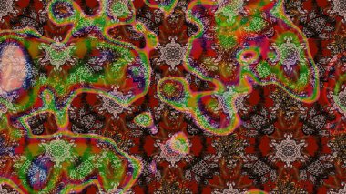 Vadinin çiçekleri kahverengi ve kırmızı renklerde. Çiçeksel çizim kalıbının çizimi.