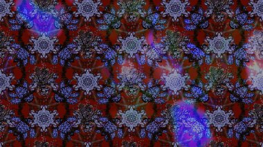 Raster illüstrasyonu. Ultraviyole kumaş deseni. Organik motif arka planı. Çizim deseni.