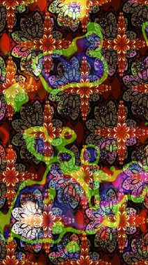 Nazik, narin çiçek arkaplanı. Çiçekli karalama şeklinde Raster çiçek deseni. Kahverengi ve siyah renkte çiçekler.