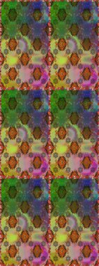 Yeşil ve kahverengi renkli çiçekler. Kumaş desenli papatya çiçekleri ayrıntıları.