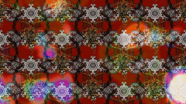 Raster illüstrasyonu. Organik motif arka planı. Ultraviyole kumaş deseni. Çizim deseni.