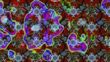 Kırmızı ve kahverengi renkte çiçekler. Çiçekli eskiz deseni. El çizimi. Suluboya çizimi.