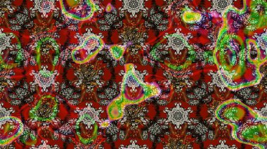 Kahverengi ve kırmızı renkte çiçekler. Yumuşak, bahar çiçekli arka plan. Raster çiçek desenli ve çiçekli..