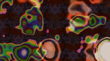 Suluboya tarzında kahverengi ve yeşil renklerde. Küçük çiçekli yay deseni çiz. Raster illüstrasyonu.