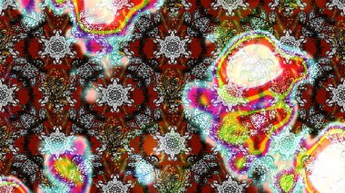 Renkli Yaz Temalı eskiz kalıbı. Raster illüstrasyonundaki çiçek desenli çizim. Düz Çiçek Elementleri Tasarımı. Gri ve kahverengi renkte çiçekler.