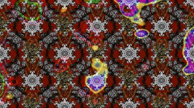 Raster illüstrasyonu. Moda baskısı, albüm, ambalaj kağıdı ve duvar kağıdı için zarif dekoratif süslemeler. Gri ve kahverengi renkli şirin çiçekler. Küçük çiçekli basit bir çiçek çizimi..