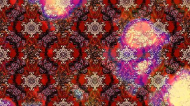 Modaya uygun kumaş deseni. Sevimli çiçek raster deseni. Renkli Yaz Temalı eskiz kalıbı. Düz Çiçek Elementleri Tasarımı.