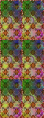 Yeşil ve kahverengi renkli çiçekler. Kumaş desenli papatya çiçekleri ayrıntıları.