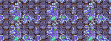 Raster çiçek desenli çiçek deseni, yapraklar, dekoratif elementler, sıçrama, lekeler, el çizimi kontur çizgileri ve Doodle çizim stili, grafik raster çizim çizimi.