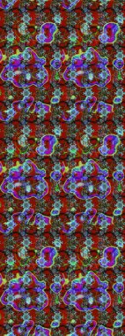 Raster Yumuşak kumaş deseni. Klasik taslak çizimi. Raster çiçek izi. Çiçek kırmızısı ve kahverengi çizim deseni.