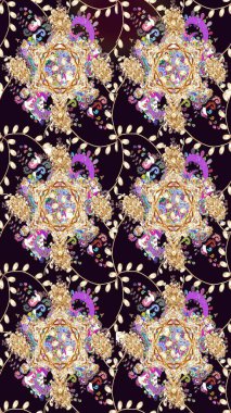 Renkli Bahar Teması eskiz kalıbı. Düz Çiçek Elementleri Tasarımı. Raster güzel kumaş deseni çiziyor. Çiçek deseni.