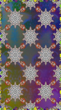 Gri ve kahverengi renkli çiçekler. Hediye ambalaj kağıdı, tebrik kartları, posterler ve pankart tasarımı. Raster düz çiçekleri pürüzsüz desen.