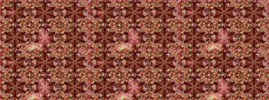 Altın karalama fantezi yapraklarından Raster soyut çiçek çelengi ve kahverengi ve kırmızı renkte çiçek. El yapımı dekoratif çerçeve, albüm kapağı, tebrik kartı, klasik Art deco tarzı.