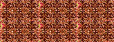 Damask altın soyut çiçek deseni kahverengi ve kırmızı renklerde. Raster illüstrasyonu. Süsleme.