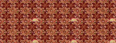 Kusursuz çiçek deseni. Kırmızı ve kahverengi renklerde grafiksel, modern, pürüzsüz desen. Kusursuz raster arka plan. Duvar kâğıdı barok, İspanyol kumaşı.