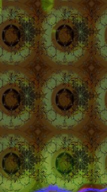 Millefleur 'lar. Küçük kahverengi ve yeşil renkte güzel bir besin torbası deseni, çiçekler. Tekstil, kumaş, kapaklar, duvar kağıtları, baskı, paket, koleksiyon defteri, örgü, dekupaj için çiçek arkaplanı..