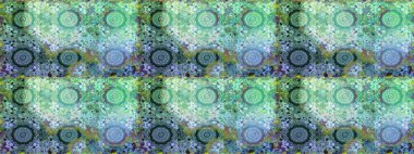 Şık bir grafik desen. Duvar kâğıdı barok, İspanyol kumaşı. Çiçek deseni. Kusursuz raster arka plan. Mavi ve yeşil renklerdeki altın elementler.