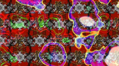 Şirin çiçekli, desenli, kırmızı ve gri renkli bir eskiz deseni. El çizimi çiçek çizimi deseni (fayans). Tekstil için suluboya çizim deseni.