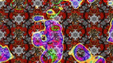 Raster çiçek izi. Çiçek grisi ve kahverengi çizim deseni. Klasik taslak çizimi.