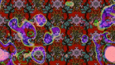 Raster illüstrasyonu. Tekstil veya kitap kapakları, imalat, duvar kağıtları, baskı, hediye paketi ve yapıştırma kitabı için çiçek eskizi geçmişi. Küçük ölçekli çiçeklerdeki basit sevimli desen.