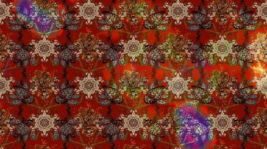 Ultraviyole kumaş deseni. Organik motif arka planı. Raster illüstrasyonu. Çizim deseni.