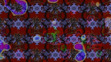 Raster illüstrasyonu. Küçük çiçekli basit bir çiçek çizimi. Kahverengi ve kırmızı renklerde sevimli çiçekler. Moda baskısı, albüm, ambalaj kağıdı, duvar kağıdı için zarif dekoratif süslemeler..