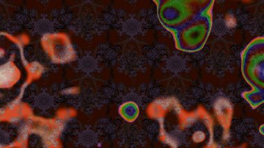 Raster illüstrasyonundaki çiçek desenli çizim. Kahverengi ve gri renkte çiçekler.