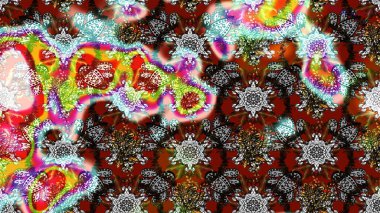 Düz Çiçek Elementleri Tasarımı. Renkli Bahar Teması eskiz kalıbı. Raster illüstrasyonu. Gri ve kahverengi renkte zarif çiçekli suluboya.