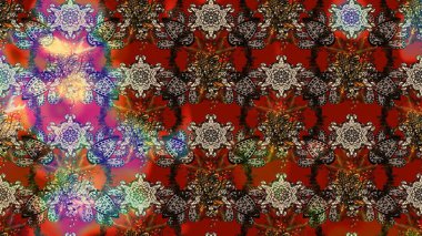 Raster illüstrasyonu. Tekstil veya kitap kapakları, imalat, duvar kağıtları, baskı, hediye paketi ve yapıştırma kitabı için çiçek eskizi geçmişi. Küçük ölçekli çiçeklerdeki basit sevimli desen.